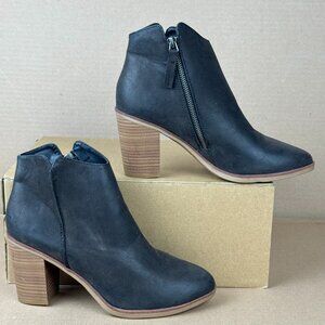 MIA Women’s Ankle Boots Black Faux Leather Block Heel Size 9M NEW